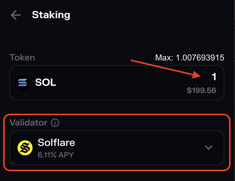 Solflare Amount