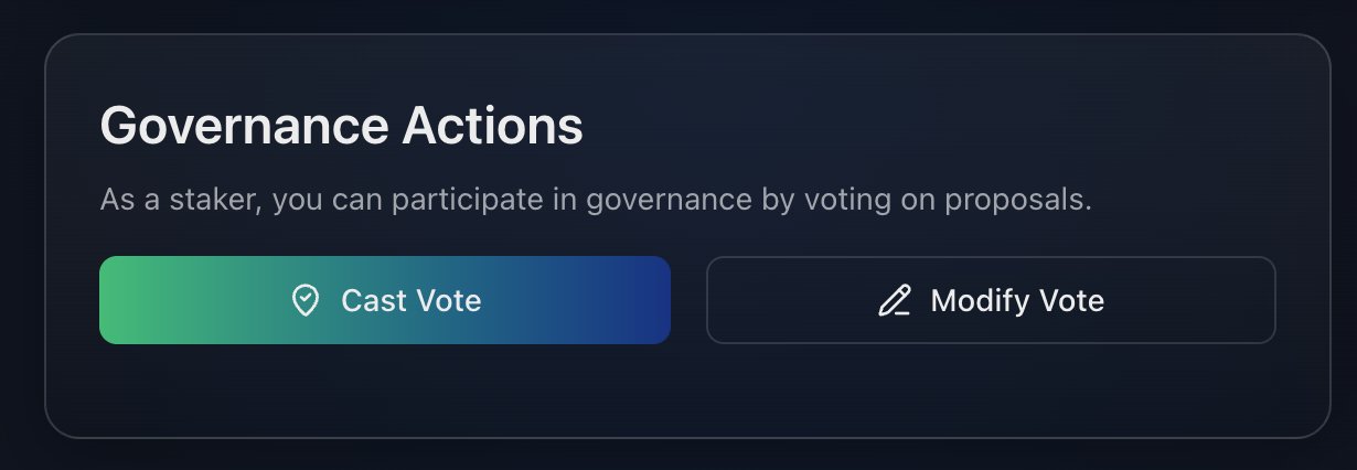 Choose Cast Vote to submit a new governance preference.